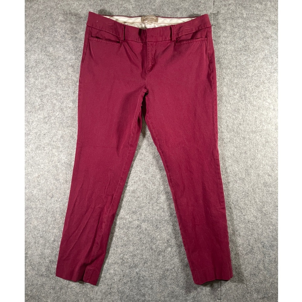 Banana Republic Sloan Fit Pants Womens 10 Cranberry Red Cropped Slim S/168418-01